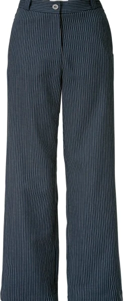 LANIUS Damen-Marlenehose Nadelstreifen Dunkelblau Outlet