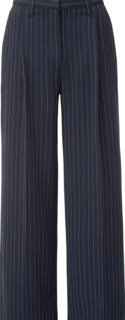 Knowledge Cotton Apparel Damen-Nadelstreifenhose Blau Best