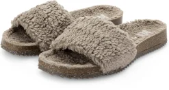 Grand Step Shoes Damen-Pantolette Teddyplüsch Taupe Online
