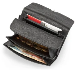 Volker Lang Accessoires Damenportemonaie Hirschleder Schwarz Discount