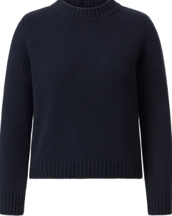 Maglificio GRP Damenpullover mit Knopfleiste Dunkelblau Clearance