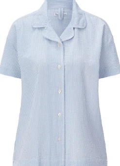 Knowledge Cotton Apparel Damen-Pyjamashirt Seersucker Sale