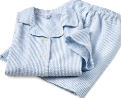 Knowledge Cotton Apparel Damen-Pyjamashirt Seersucker Sale