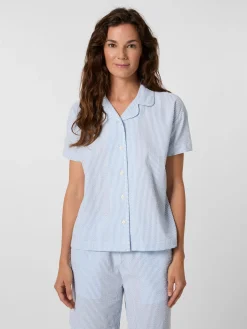 Knowledge Cotton Apparel Damen-Pyjamashirt Seersucker Sale