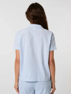 Knowledge Cotton Apparel Damen-Pyjamashirt Seersucker Sale