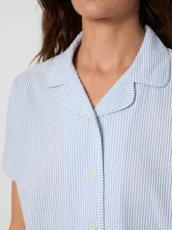 Knowledge Cotton Apparel Damen-Pyjamashirt Seersucker Sale