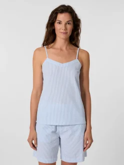 Knowledge Cotton Apparel Damen-Pyjamatop Seersucker Discount