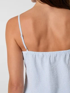 Knowledge Cotton Apparel Damen-Pyjamatop Seersucker Discount