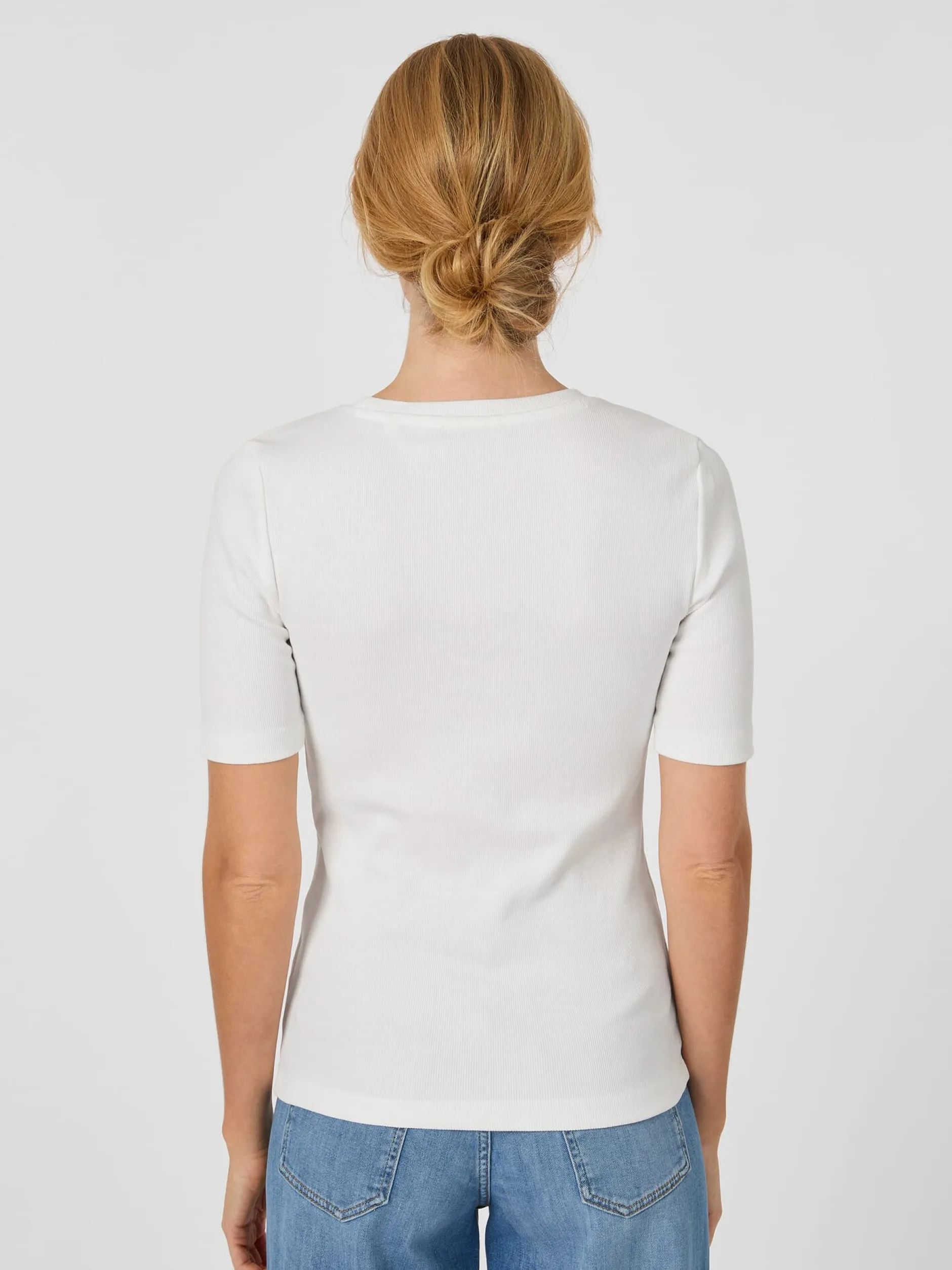 Knowledge Cotton Apparel Damen-Rippenshirt Weiß Best