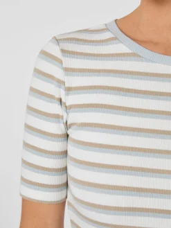 Knowledge Cotton Apparel Damen-Rippenshirt gestreift Clearance