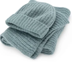 Alma ＆ Lovis Damen-Rippenstrickschal, Petrol Clearance