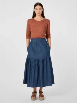 CARE BY ME Damenrock Baumwolle Denimblau Hot