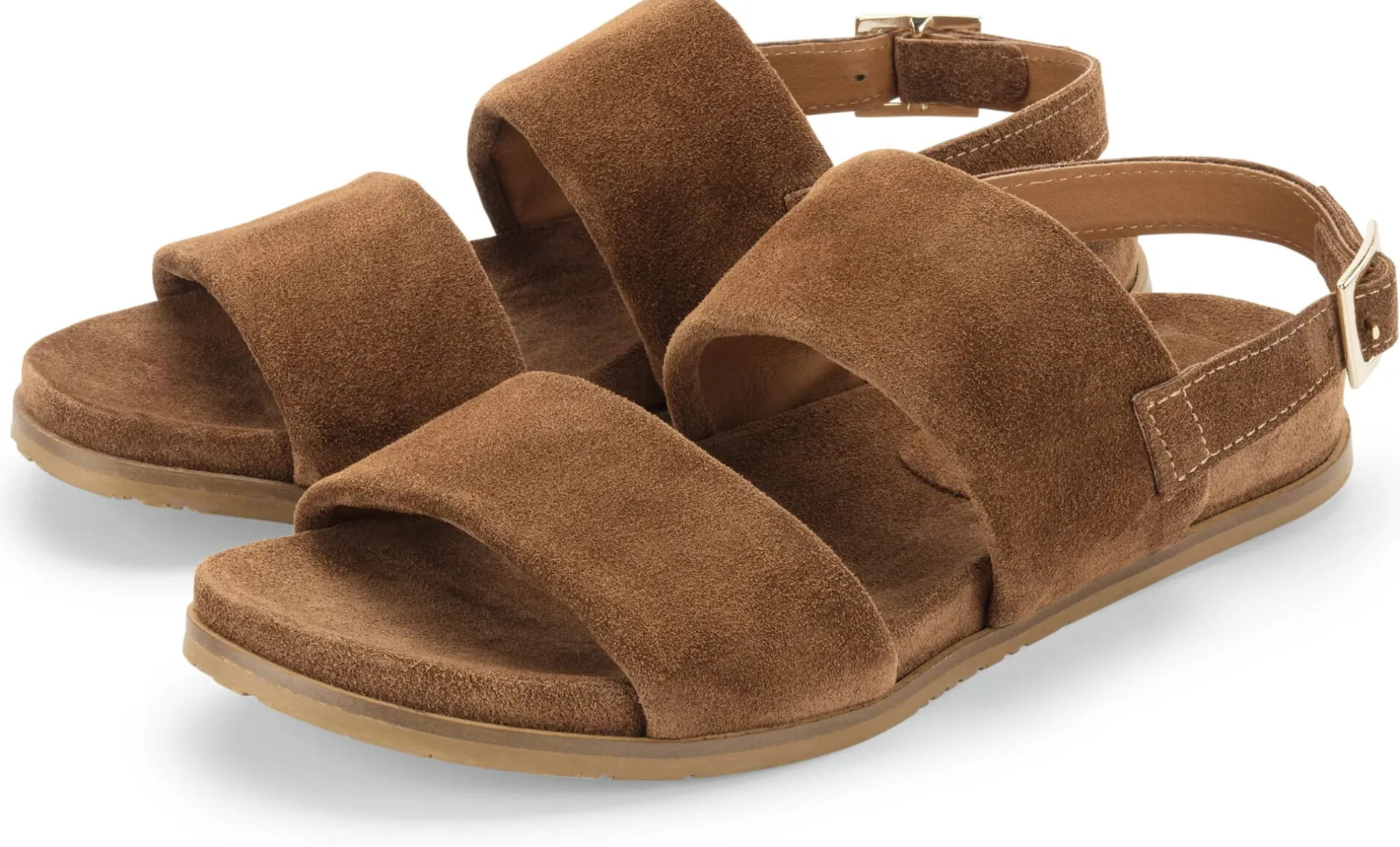 Ehm Damensandale Rauleder Cognac