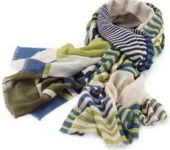 Oska Damenschal gestreift, blau-grün Online