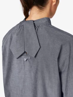 Christiane Strobel Damen-Schlupfbluse Chambray Mittelblau Clearance