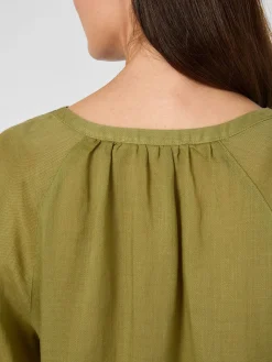 LANIUS Damen-Schlupfbluse Ramie Oliv Sale