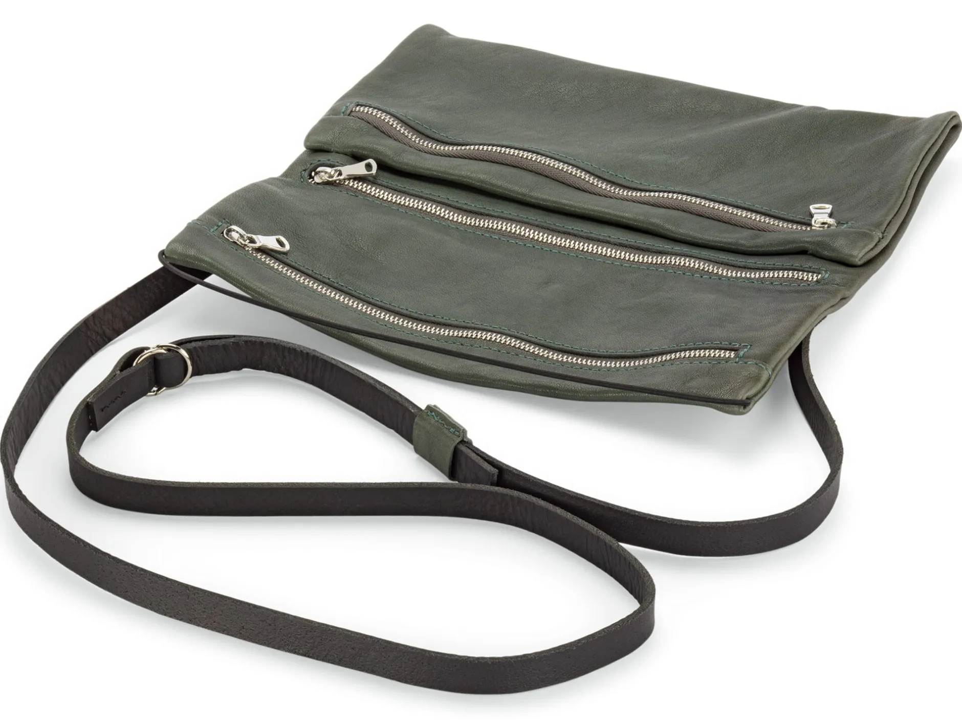 Harold’s Lederwaren Damen-Schultertasche Clutch, Grün Clearance