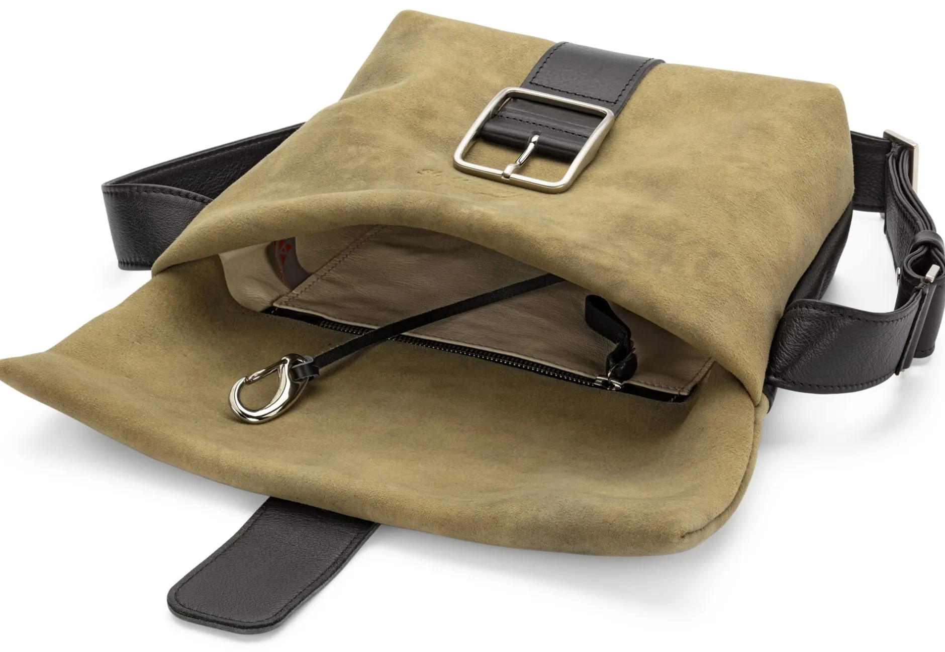 Ackermann Taschenmanufaktur Damen-Schultertasche Hirschleder, Oliv New