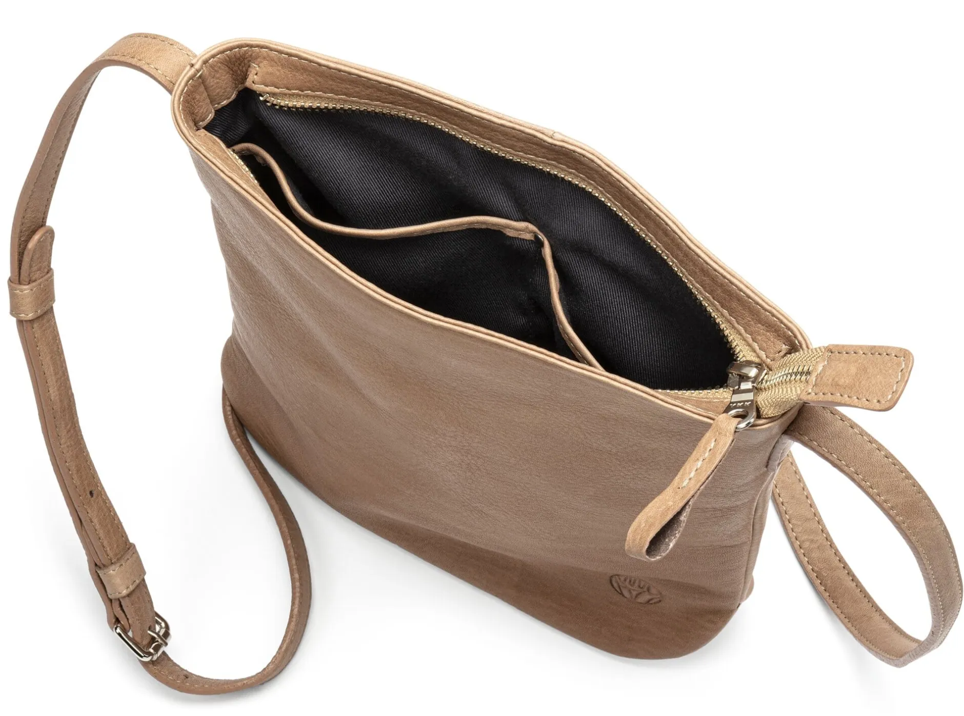 Harold’s Lederwaren Damen-Schultertasche Rindleder Taupe Sale