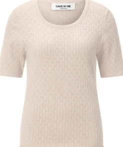 CARE BY ME Damenshirt Ajourstrick mit Seide Natur Sale