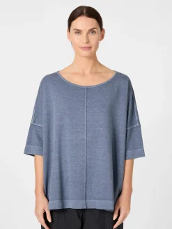 Oska Damenshirt Halbarm Blau Online