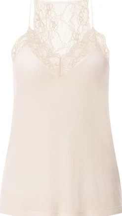 LANIUS Damen-Spitzentop Naturweiß New