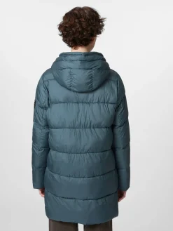 Ecoalf Damen-Steppjacke lang Petrol Clearance