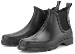 Grand Step Shoes Damenstiefelette Kautschuk-Gummi Schwarz Hot