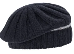 Eribé Damen-Strickbarett Lammwolle, Dunkelblau New