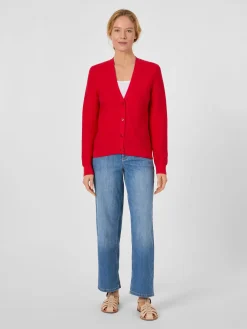 Armedangels Damen-Strickcardigan Baumwolle Rot Discount