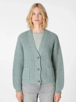 Alma ＆ Lovis Damen-Strickjacke geknöpft Petrol