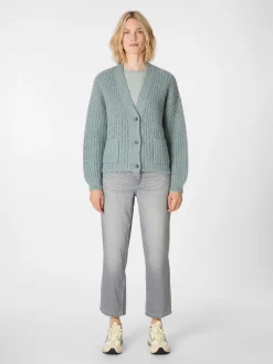 Alma ＆ Lovis Damen-Strickjacke geknöpft Petrol