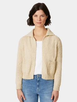 Maglificio GRP Damen-Strickjacke mit Kragen Naturweiß Online