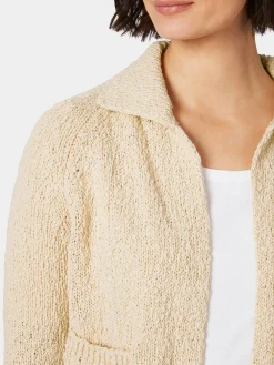 Maglificio GRP Damen-Strickjacke mit Kragen Naturweiß Online