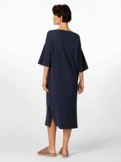 LANIUS Damen-Strickkleid V-Ausschnitt Dunkelblau Discount