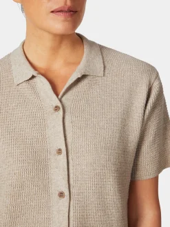 Rifò Damen-Strickpolo geknöpft Natur Sale