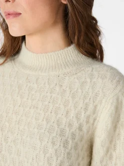 LANIUS Damen-Strickpullover Alpaka Naturweiß Best
