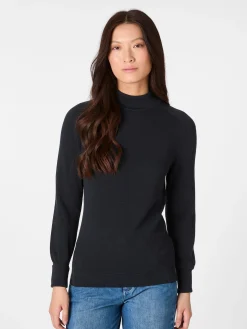 LANIUS Damen-Strickpullover Baumwolle Navy