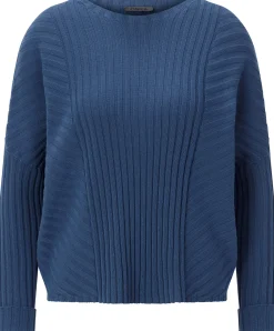 Oska Damen-Strickpullover gerippt Blau Clearance