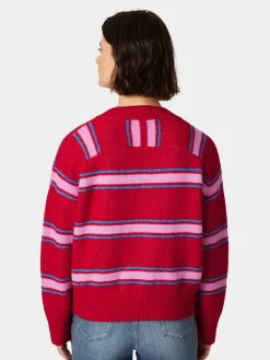 LANIUS Damen-Strickpullover gestreift Rot New