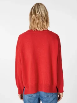 LANIUS Damen-Strickpullover V-Ausschnitt Rot Outlet