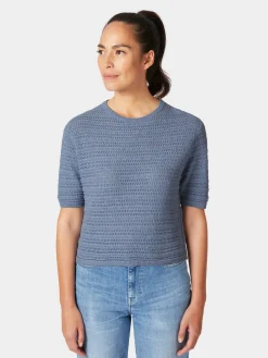 Rifò Damen-Strickshirt Hellblau