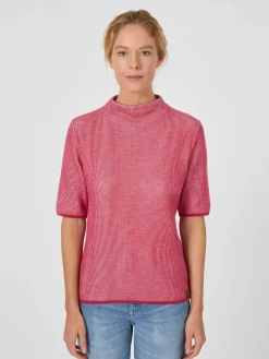 Stapf Damen-Strickshirt Halbarm Rot