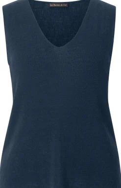 Les Racines du Ciel Damen-Stricktop Blau Clearance