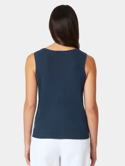 Les Racines du Ciel Damen-Stricktop Blau Clearance