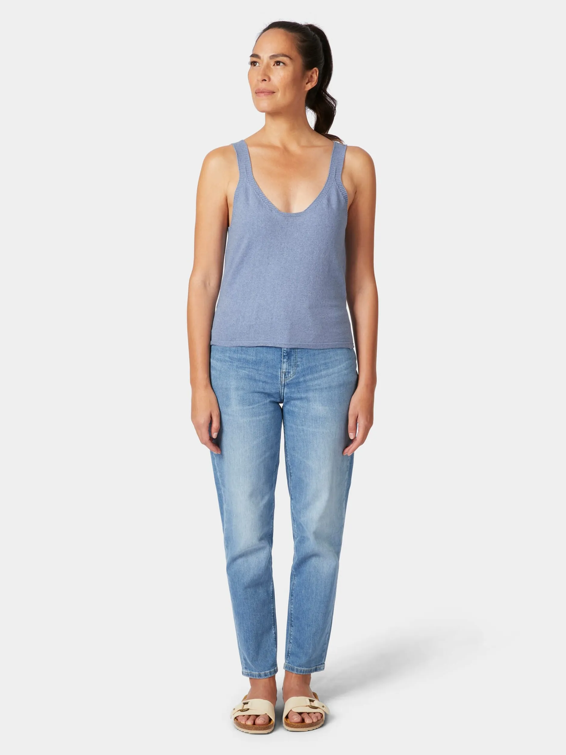 Rifò Damen-Stricktop Hellblau New