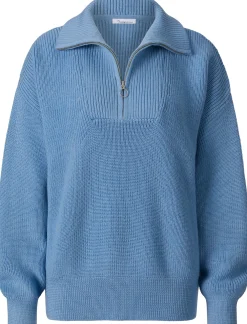 Knowledge Cotton Apparel Damen-Stricktroyer Mittelblau Discount