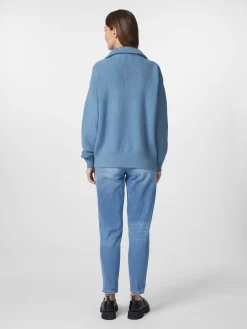 Knowledge Cotton Apparel Damen-Stricktroyer Mittelblau Discount