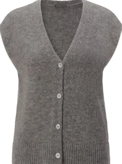 Les Racines du Ciel Damen-Strickweste Alpaka Taupe Online
