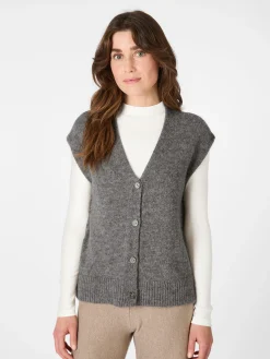 Les Racines du Ciel Damen-Strickweste Alpaka Taupe Online